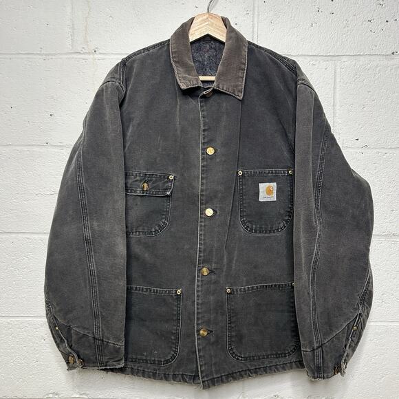 Vintage Carhartt Blanket-Lined Chore Coat “Black” C01 BLK - Picture 1 of 8
